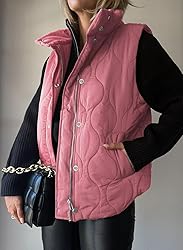 EVALESS Womens Fashion Cropped Puffer Vest Fall