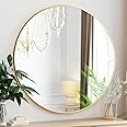 Sunniry Gold Round Mirror 30 inch, Large Circle Mirror, Round Wall Mirror Metal Frame, Gold Circle Mirrors for Wall, Bathroom, Living Room, Hallway.
