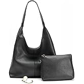 Cee & Dee Vegan Leather Hobo Bag, Slouchy Style with Shoulder Strap, Zippered Compartments, Table Purse Holder, Cosmetics Bag
