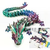 Dak Haan 24" Large 3D Printed Dragon,Flexible Articulated Crystal Dragon Fidget Toy,Cool Big Dragon Toy,Huge 3D Printed Dragon Gift for Girls Boys Kids Age 3-5 4-7 8-12 Years Old