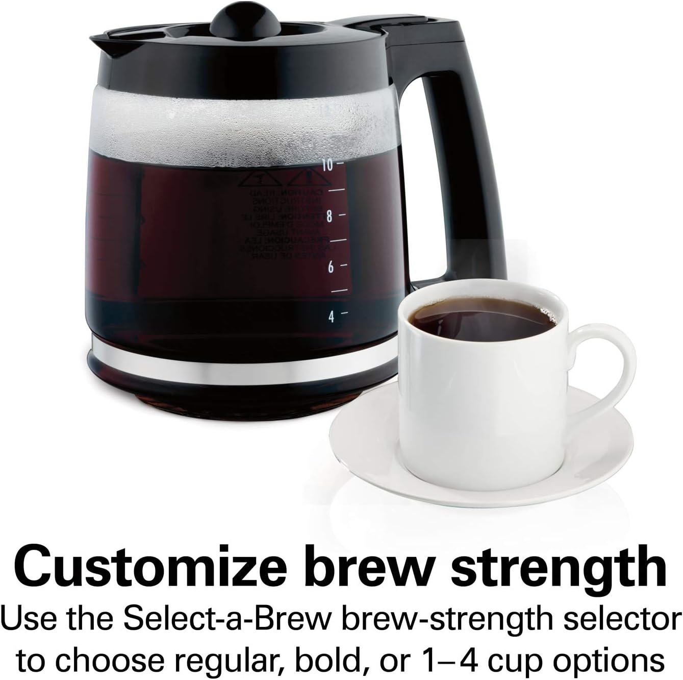 Hamilton Beach Programmable Coffee Maker, 12 Cups, Front Access Easy Fill, Pause & Serve, 3 Brewing Options, Black (46310): Kitchen & Dining