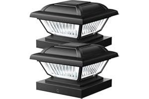 ELECLINK Solar Post Cap Lights 2 Pack, Warm White Solar Outdoor Post Lights, Waterproof Fence Post Cap Lights Solar Powered Fit 3.5x3.5 4x4 4.5x4.5 5x5 5.5x5.5 Post for Garden Fence Deck Yard