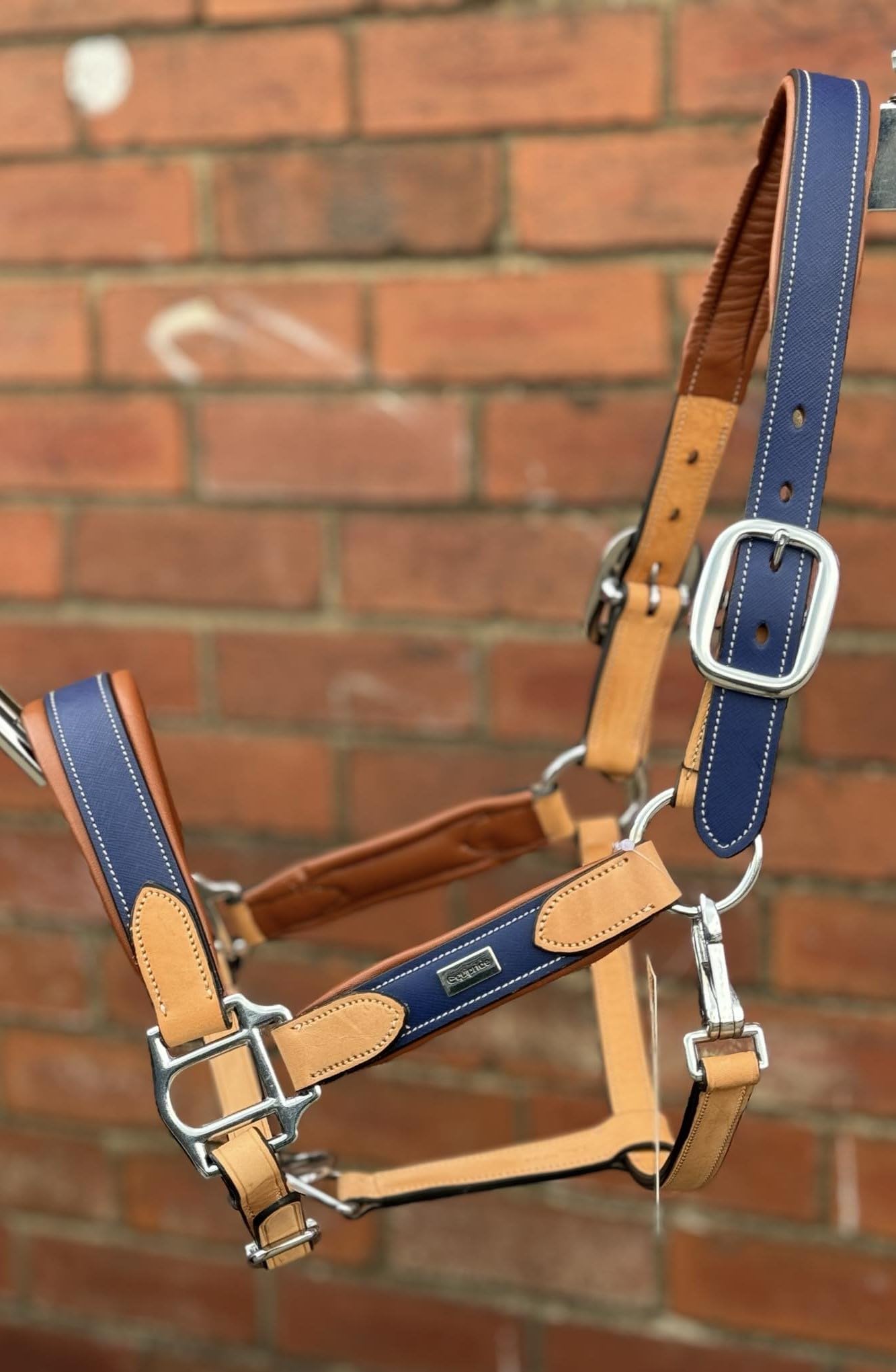 ARGENTINIAN LEATHER HEADCOLLAR HALTER COW LEATHER EXTRMELY SOFT LEATHER BLUE (Pony)