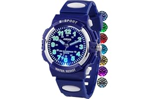 Juboos Kids Watch Analog for Boys Girls, Childrens Waterproof Soft Strap Kids Time Teaching Quartz Wristwatch for Ages 5-15