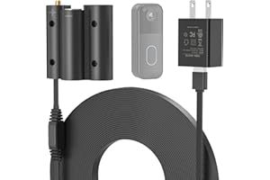 DELILYN Power Cable with Adapter for Blink Video Doorbell-2nd Gen (2025 Release), Doorbell Transformer with 16.4ft/5m Weatherproof Charging Cord for Blink Video Doorbell, Replace Battery
