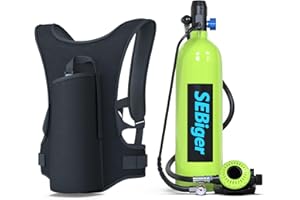 SEBiger Mini Scuba Tank 1.9L Support Up to 30 Minutes Underwater Breathing Reusable Diving Tank Kit with DOT Certified Pony Bottle for Underwater Exploration/Entertainment S700plus