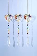 JSDDE Chakra Crystals Life Tree Suncatcher Heart Shape Window Decor view 2