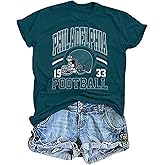 MNLYBABY Football Shirt for Women Game Day T-Shirt Football Fans Season Short Sleeve Tee Tops