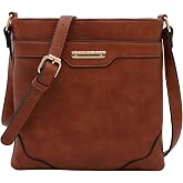 Medium Size Solid Modern Classic Crossbody Bag with Gold Plate