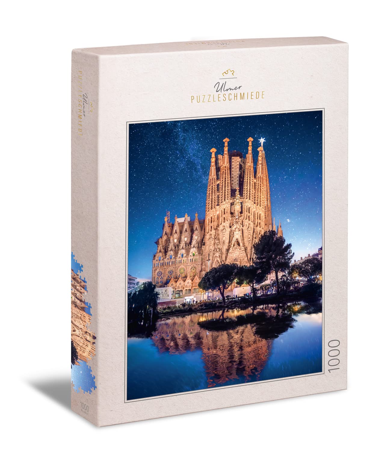 Ulmer Puzzleschmiede - Barcelona Puzzle 'Basilica Sagrada Familia' - 1000 Piece Jigsaw Puzzle - Made in Germany