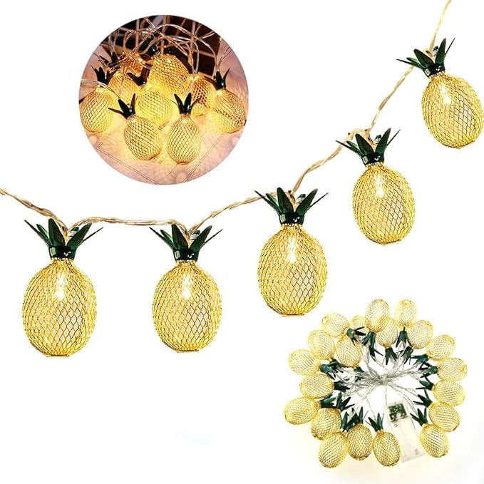 Sundecor Pineapple String Lights, 10ft 20 LED Twinkle Pineapple Fairy