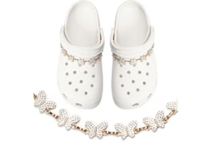 Ziigole Bling Rhinestones Butterfly Shoe Chains for Women, DIY Shoe Decoration Charm Accessories for Clog Sandals, Ideal Gift, Party Favor