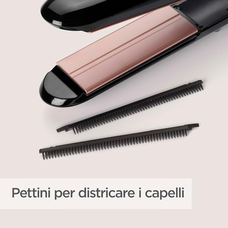 Piastra per capelli a vapore, styler per capelli a vapore, Nera