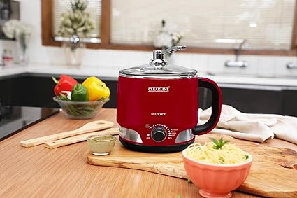 Clearline 8-in-1 Multi-Cook Kettle : Wine Red Colour - One Appliance : Multiple Function