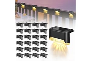 ZenRui Solar Deck Lights 24 Packs Outdoor Waterproof LED, Solar Fence Lights Outdoor,Patio Decor Ligths for Outdoor Stairs,Step,Fence,Yard,Patio,and Pathway