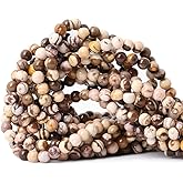 CHEAVIAN 60PCS 6mm Natural Australian Zebra Gemstone Round Loose Beads Crystal Energy Stone for DIY Jewelry Making 1 Strand 15"
