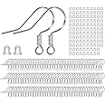 925 Sterling Silver Earring Hooks 120 PCS/60 Pairs Hypoallergenic Ear Wires Fish Hooks for Jewelry Making, Jewelry Findings Parts with 120 PCS Rubber Earring Backs Stopper for DIY Earrings