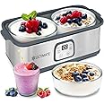 Ultimate Probiotic Yogurt Maker with Adjustable Time & Temp Control - Make Trillions of Live Probiotics with Two 1-Quart Cont
