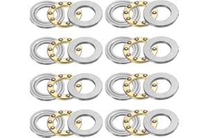 uxcell 4pcs F8-14M Thrust Ball Bearings, 8mm x 14mm x 4mm Miniature Thrust Bearing with Washers Chrome Steel Single Direction for Conveyor Systems Machine Tools