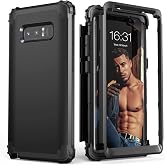IDweel for Galaxy Note 8 Case, 3 in 1 Shockproof Slim Hybrid Heavy Duty Protection Hard PC Cover Soft Silicone Rugged Bumper Full Body Case for for Galaxy Note 8, Black