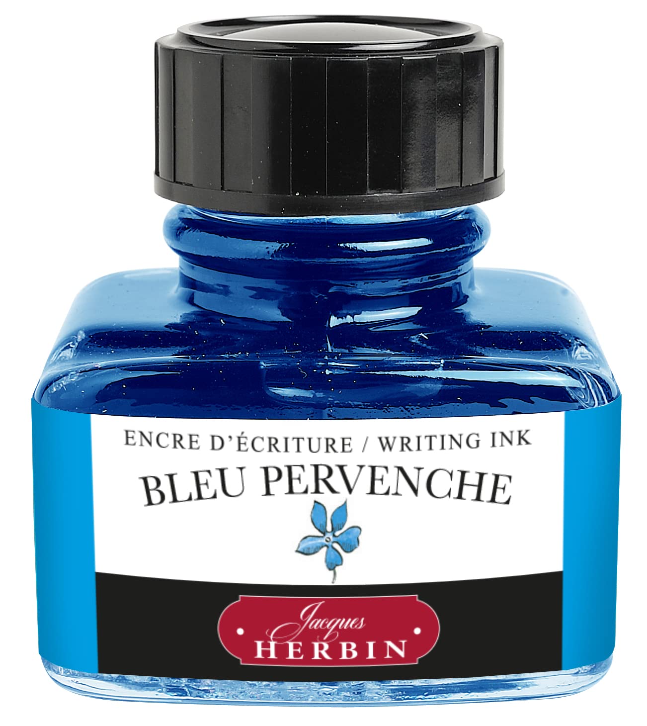 Jacques Herbin 13013T - One 30 ml Bottle of Ink for Fountain pens and Rollerball pens, Bleu pervenche/Periwinkle Blue Colour - Made in France - Calligraphy