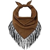 GERINLY Triangle Wild Rag with Fringe, Cowgirl Scarf Tassel, Western Bandana Top for Women, Equestrian Accessories