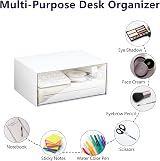 HCLRW Desktop Drawer Organizer Large White Stackable Storage Drawers view 2