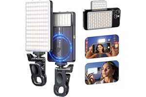 SEAEYES Magnet Phone Light, 160 LED Dual Side Selfie Light Compatible with iPhone Magsafe, 3 Lighting Adjustment Modes, Selfie Lights for iPhone/iPad/Camera/Photography/TikTok/Vlog/Video/Zoom Calls