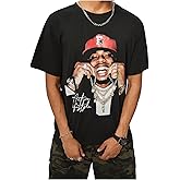 GORGLITTER Men's Y2K Graphic Tee Oversized Crewneck Short Sleeve Drop Shoulder Vintage Boxy Streetwear Casual T Shirt