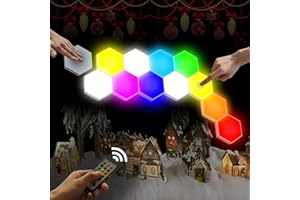 YXQUA Hexagonal Wall Light Modular Touch Sensitive Lights Creative Geometry Assembly LED Hexagon Lights Suitable for Iving Room,Bedrooms,DIY Lovers, Gifts (10 Pack)