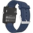 MoKo Watch Band Compatible with Garmin Vivoactive, Soft Silicone Replacement Fitness Bands Wristbands with Metal Clasps for Garmin Vivoactive/Vivoactive Acetate Sports GPS Smart Watch - Midnight BLUE