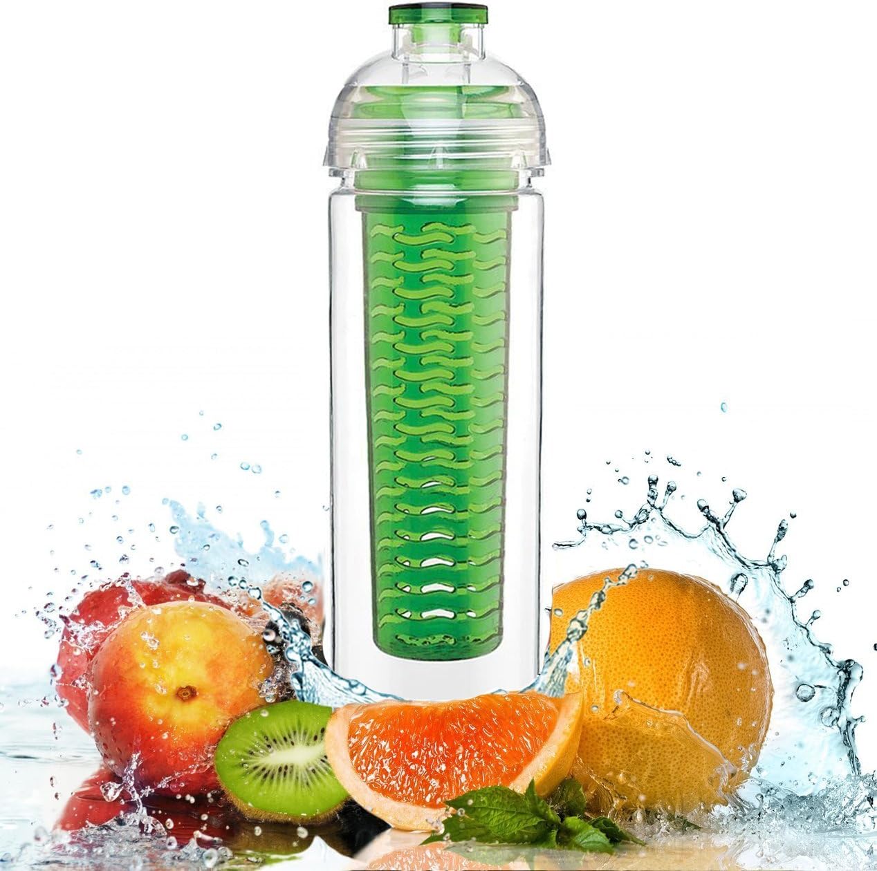 Finest Water Bottle Fruit Infuser - Sport Water Bottle with Leak Proof Flip Top - BPA Free Great for Sports and Daily Use
