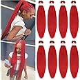 ONICA 28 inch 8 Packs EZ Red Braiding Hair Pre Stretched Knotless Braids Crochet Hair Free Hot Water Setting Synthetic Fiber Yaki Straight Long Braiding Hair Extension (Red)