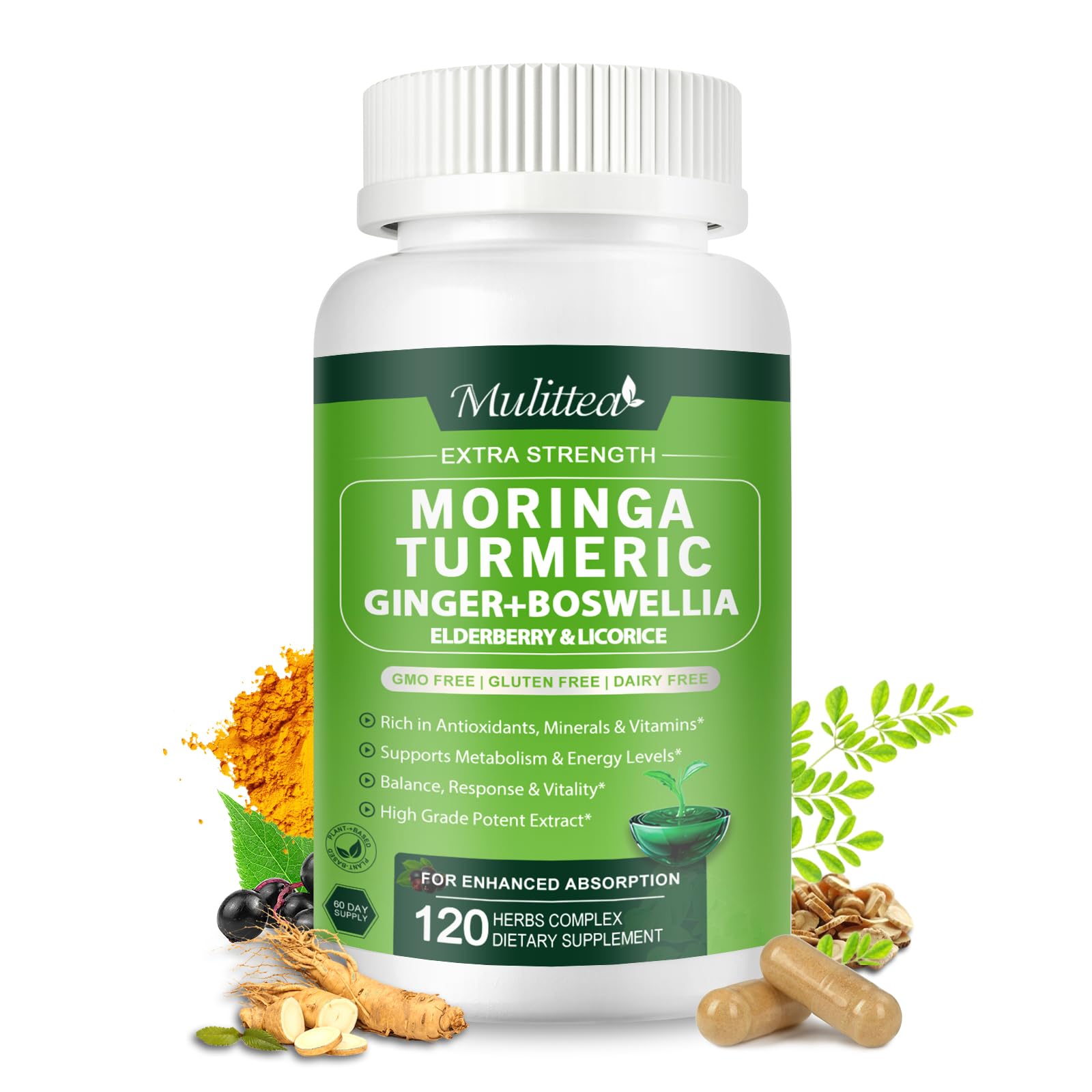 Extra Strength Moringa Turmeric Ginger + Boswellia
