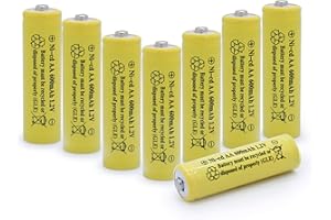 QBLPOWER ni-cd aa 600mah 1.2v Rechargeable Battery for Solar 2A Solar Batteries for Outdoor Solar Lights (8 Pack AA Yellow)