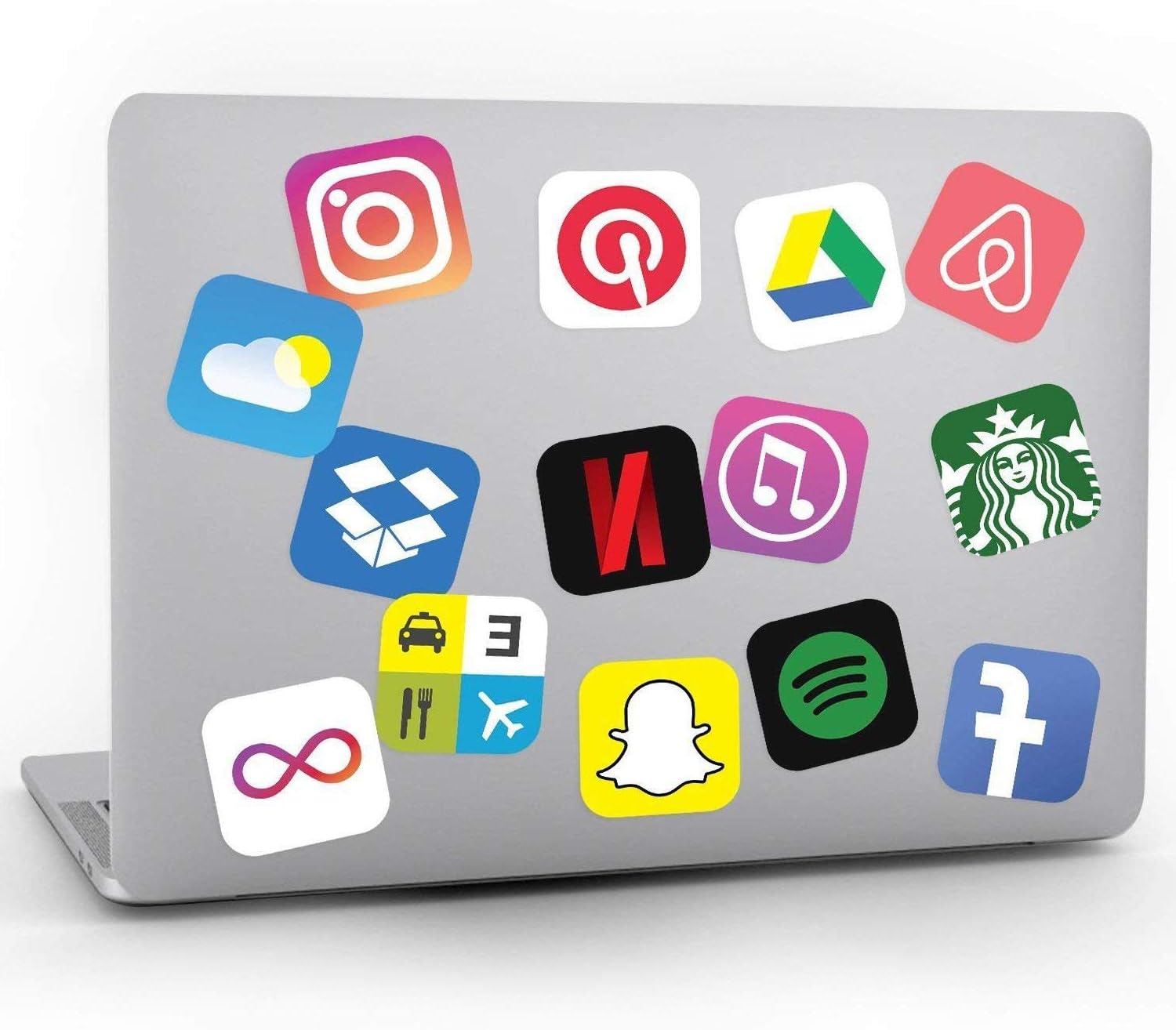 WUSHENG Laptop APP Stickers for Laptop Luggage Skateboard Computer Game Console Water Bottle Stickers Pack for Teens Girl Adult（50PCS