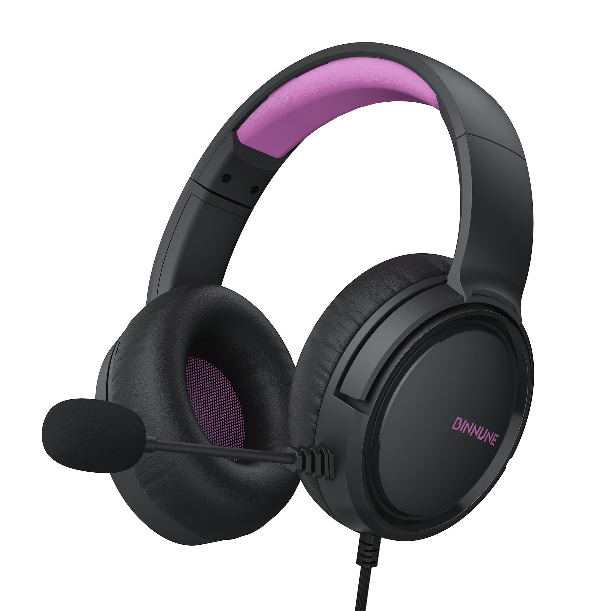 BINNUNE Gaming Headset with Mic for PS4 PS5 Xbox Series X|S Xbox 1 PC NS, Wired Gaming Headphones with Microphone for PS 4|5 Xbox1