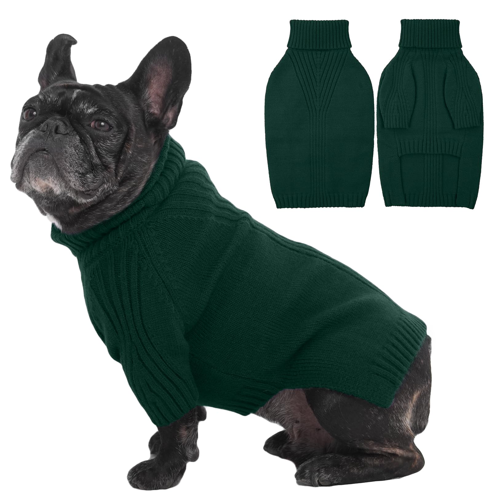 IECOii Dog Jumpers,Large Dog Christmas Jumper Fall Winter Clothing,Turtleneck Thick Warm Boy Girl Dog Jumper,Large Dog Sweater for Big Dogs Corgi French Bulldog Pug Warm Jumper,Doggy Cute Knitwear — image 1