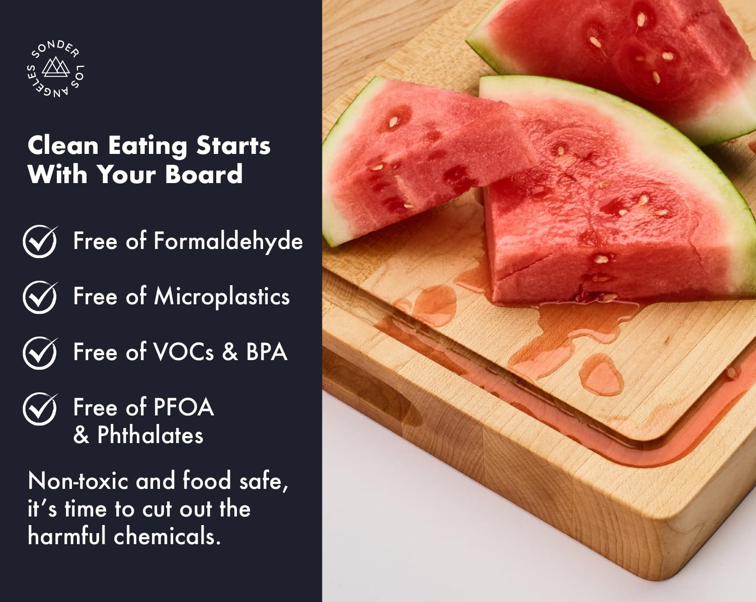 Sonder Los Angeles, Made in USA, Large Thick Maple Wood Cutting Board for Kitchen with Juice Groove, Sorting Compartment, Charcuterie Wooden Board 17x13x1.5 in (Gift Box Included)