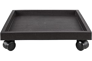 NAZKAEN 13 Inch Square Rolling Plant Caddy Saucer with Wheels, Heavy Duty Wheeled Planter Stand for Potted Plant, Coaster Roller Base Tray with Casters, Flower Pot Dolly Holder for Indoor Outdoor