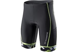 MY KILOMETRE Mens Triathlon Shorts with Adjustable Drawstring Easy Reach Leg Pockets Chamois for Long-Distance Tri Race