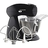 Hamilton Beach All-Metal 12-Speed Electric Stand Mixer, Tilt-Head, 4.5 Quarts, Pouring Shield, Licorice (63227)