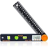 Rainyb Digital Angle Finder Tool 7inch 0-360 degree LED Digital Protractor with Horizontal Vertical Bubble Levels and Ruler M