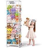 OurWarm Stuffed Animal Storage & Organizer, Heighten PVC Kids Toy Storage Organizer with Elastic Band & Shelf, Stuffed Animal Zoo Holder for Nursery Storage, Kids Room Organization, Playroom Decor