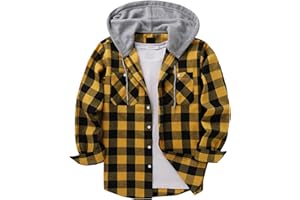 Aymnlox Men's Fashion Hoodies & Sweatshirts Drawstring Plaid Hooded Shirts Jacket Casual Loose Long Sleeve Fall Fashion Coats