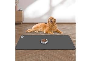 YUZSHIN Large Pet Feeding Mat, Absorbent Quick Dry Dog Mat for Food and Water Bowl, Non Skid Cat Bowl Mat, No Stains Quick Dry for Pet Water Dispenser Pet Supplies for Messy Drinkers