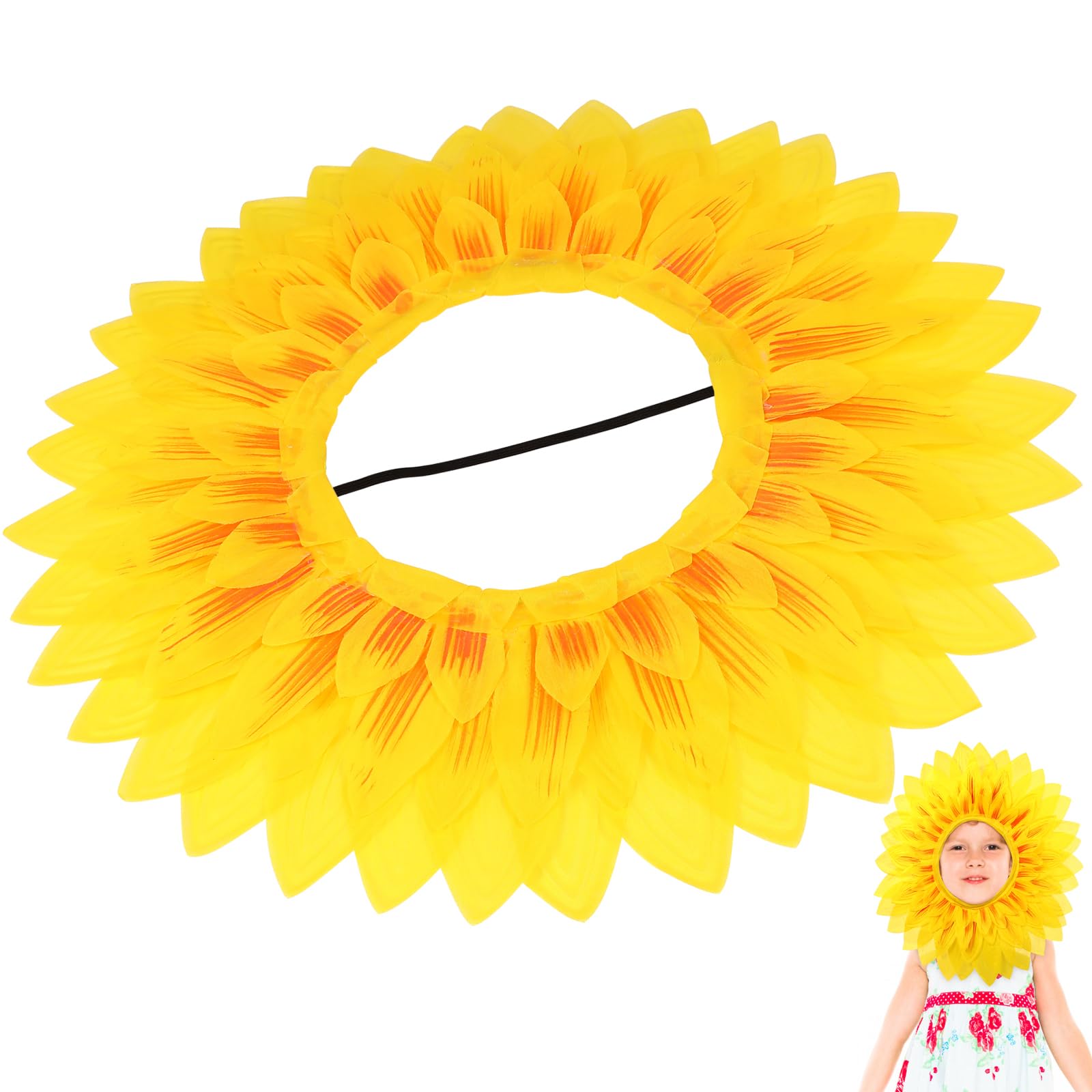 ibasenice Sunflower Funny Headgear Performance Props Yellow Flower Costume Polyester Sunflower Hat for Dance Party Festival Games Kids Teens Women Adults 45CM