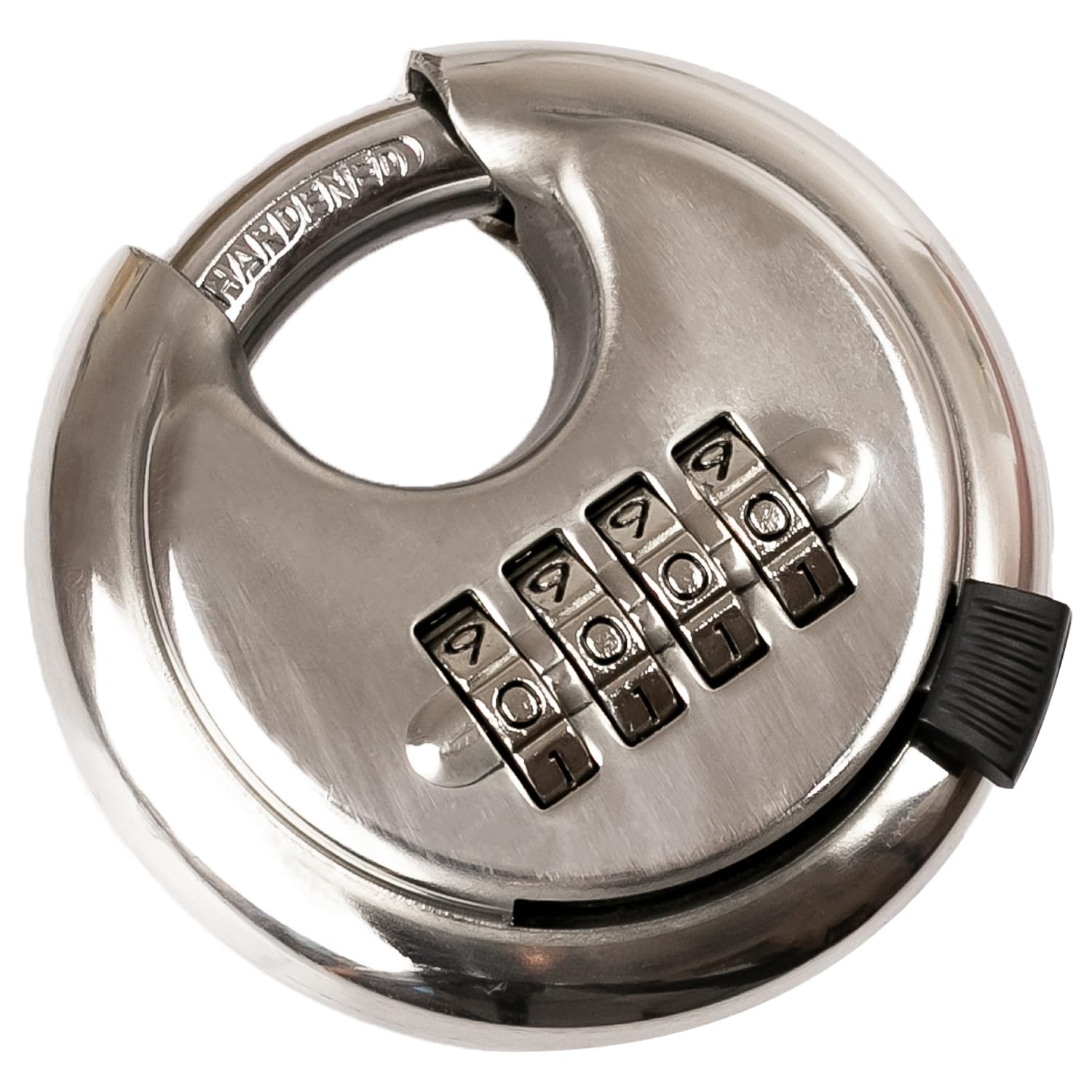 HMF 3502-09 Discus Padlock, 4 Digits Combination Lock, Outdoor, 7 x 7 x 2,4 cm