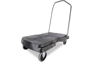 Rubbermaid Commercial Products Triple Trolley Folding Handle Dolly/Cart/Platform Truck with wheels, 500 lbs Capacity, for Moving/Warehouse/Office