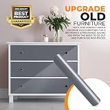 vgoltd Glossy Self-Adhesive Vinyl Wrap Dark Grey 90x500 cm Furniture Sticker view 7